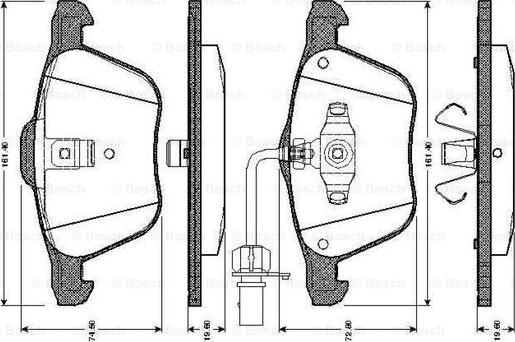 BOSCH 0 986 TB2 405 - Гальмівні колодки, дискові гальма autozip.com.ua