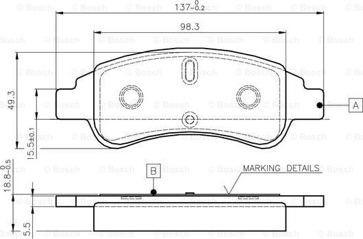 BOSCH 0 986 TB2 408 - Гальмівні колодки, дискові гальма autozip.com.ua