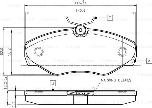 BOSCH 0 986 TB2 402 - Гальмівні колодки, дискові гальма autozip.com.ua