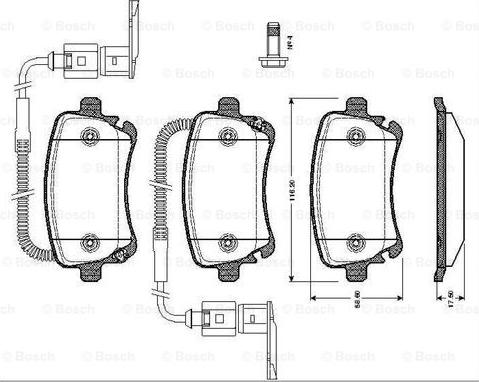 BOSCH 0 986 TB2 425 - Гальмівні колодки, дискові гальма autozip.com.ua