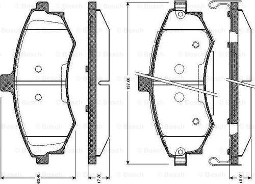 BOSCH 0 986 TB2 423 - Гальмівні колодки, дискові гальма autozip.com.ua