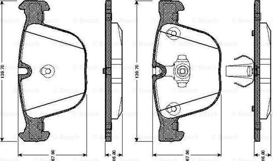 BOSCH 0 986 TB2 422 - Гальмівні колодки, дискові гальма autozip.com.ua