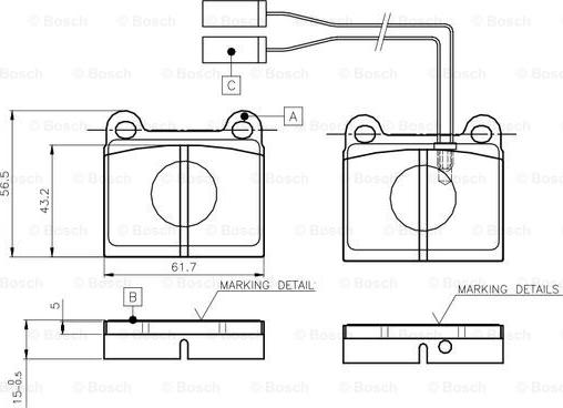 BOSCH 0 986 TB2 471 - Гальмівні колодки, дискові гальма autozip.com.ua