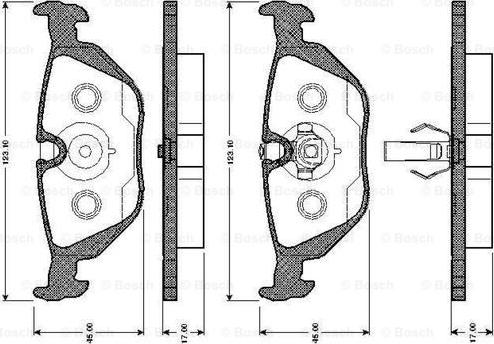 BOSCH 0 986 TB2 595 - Гальмівні колодки, дискові гальма autozip.com.ua