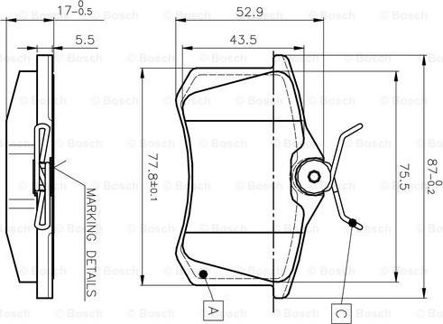 BOSCH 0 986 TB2 590 - Гальмівні колодки, дискові гальма autozip.com.ua