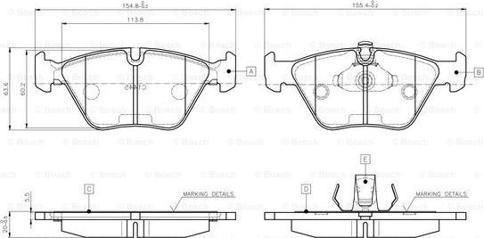 BOSCH 0 986 TB2 598 - Гальмівні колодки, дискові гальма autozip.com.ua