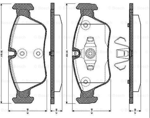 BOSCH 0 986 TB2 668 - Гальмівні колодки, дискові гальма autozip.com.ua