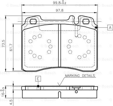 BOSCH 0 986 TB2 662 - Гальмівні колодки, дискові гальма autozip.com.ua