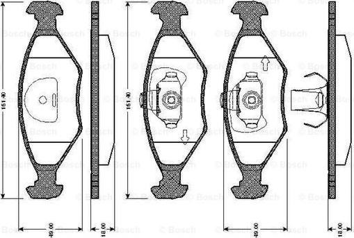 BOSCH 0 986 TB2 605 - Гальмівні колодки, дискові гальма autozip.com.ua