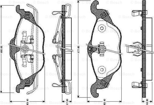 BOSCH 0 986 TB2 044 - Гальмівні колодки, дискові гальма autozip.com.ua