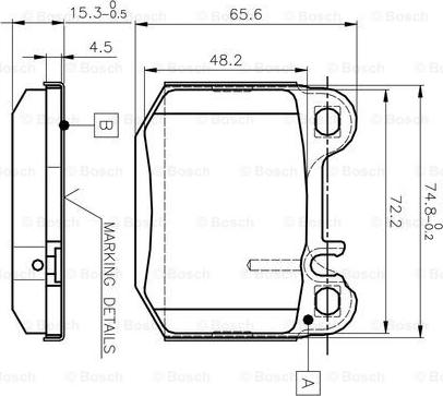 BOSCH 0 986 TB2 053 - Гальмівні колодки, дискові гальма autozip.com.ua