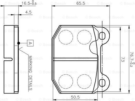 BOSCH 0 986 TB2 052 - Гальмівні колодки, дискові гальма autozip.com.ua