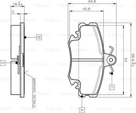 BOSCH 0 986 TB2 005 - Гальмівні колодки, дискові гальма autozip.com.ua