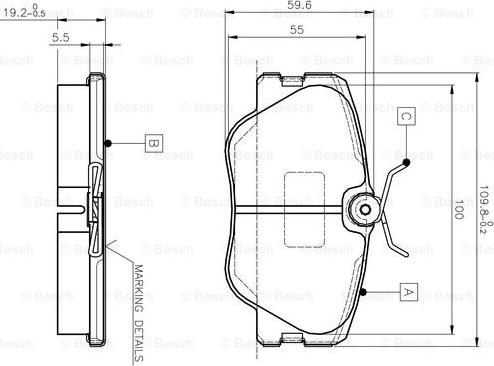 BOSCH 0 986 TB2 008 - Гальмівні колодки, дискові гальма autozip.com.ua