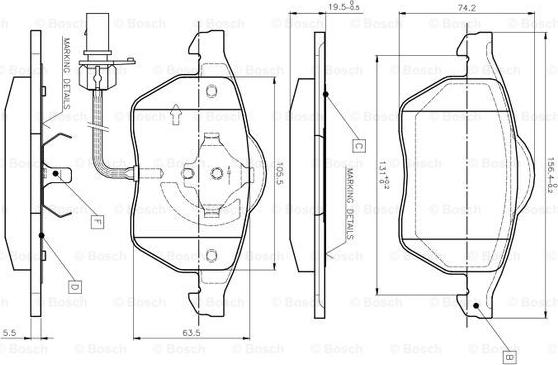 BOSCH 0 986 TB2 018 - Гальмівні колодки, дискові гальма autozip.com.ua