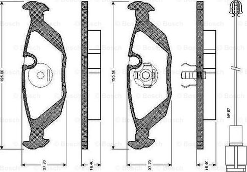 BOSCH 0 986 TB2 082 - Гальмівні колодки, дискові гальма autozip.com.ua