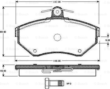 BOSCH 0 986 TB2 039 - Гальмівні колодки, дискові гальма autozip.com.ua