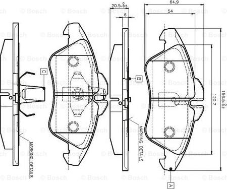 BOSCH 0 986 TB2 030 - Гальмівні колодки, дискові гальма autozip.com.ua