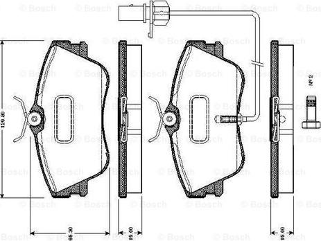 BOSCH 0 986 TB2 028 - Гальмівні колодки, дискові гальма autozip.com.ua