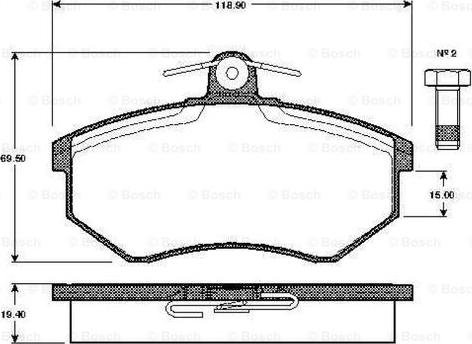 BOSCH 0 986 TB2 070 - Гальмівні колодки, дискові гальма autozip.com.ua