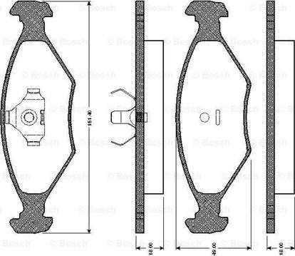 BOSCH 0 986 TB2 155 - Гальмівні колодки, дискові гальма autozip.com.ua