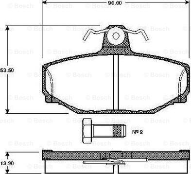 BOSCH 0 986 TB2 164 - Гальмівні колодки, дискові гальма autozip.com.ua