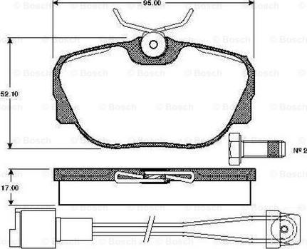 BOSCH 0 986 TB2 163 - Гальмівні колодки, дискові гальма autozip.com.ua