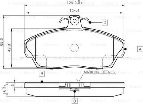 BOSCH 0 986 TB2 189 - Гальмівні колодки, дискові гальма autozip.com.ua