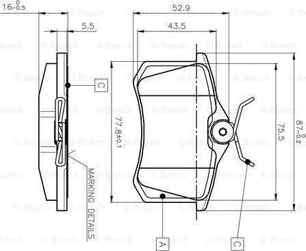 BOSCH 0 986 TB2 138 - Гальмівні колодки, дискові гальма autozip.com.ua