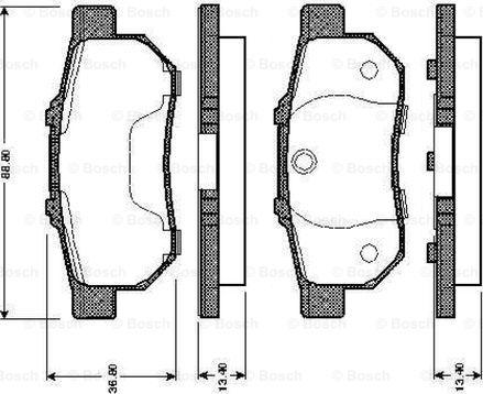 BOSCH 0 986 TB2 121 - Гальмівні колодки, дискові гальма autozip.com.ua