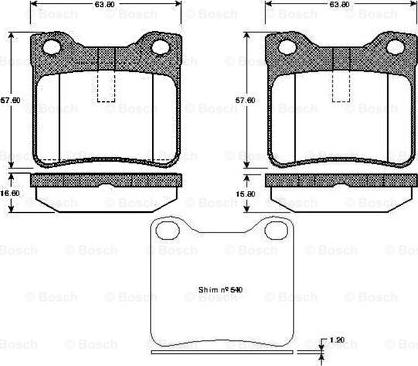 BOSCH 0 986 TB2 176 - Гальмівні колодки, дискові гальма autozip.com.ua