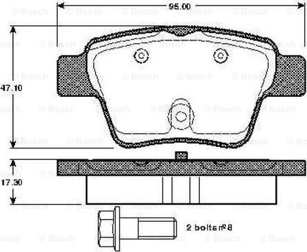 BOSCH 0 986 TB2 896 - Гальмівні колодки, дискові гальма autozip.com.ua