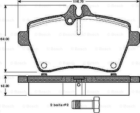 BOSCH 0 986 TB2 898 - Гальмівні колодки, дискові гальма autozip.com.ua