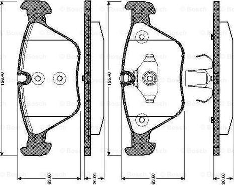 BOSCH 0 986 TB2 848 - Гальмівні колодки, дискові гальма autozip.com.ua