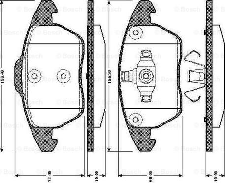 BOSCH 0 986 TB2 859 - Гальмівні колодки, дискові гальма autozip.com.ua