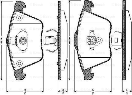 BOSCH 0 986 TB2 850 - Гальмівні колодки, дискові гальма autozip.com.ua