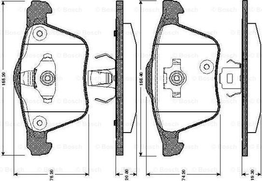 BOSCH 0 986 TB2 862 - Гальмівні колодки, дискові гальма autozip.com.ua