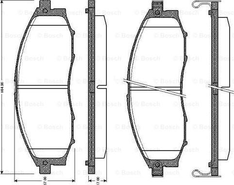 BOSCH 0 986 TB2 805 - Гальмівні колодки, дискові гальма autozip.com.ua