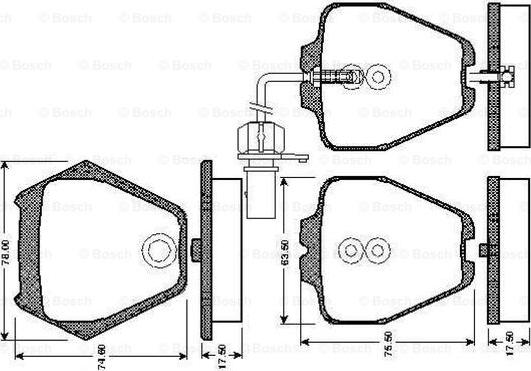 BOSCH 0 986 TB2 808 - Гальмівні колодки, дискові гальма autozip.com.ua