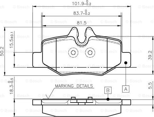 BOSCH 0 986 TB2 883 - Гальмівні колодки, дискові гальма autozip.com.ua