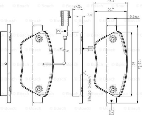 BOSCH 0 986 TB2 836 - Гальмівні колодки, дискові гальма autozip.com.ua