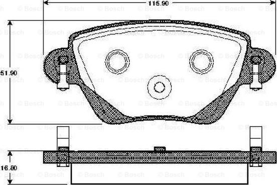 BOSCH 0 986 TB2 820 - Гальмівні колодки, дискові гальма autozip.com.ua