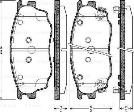 BOSCH 0 986 TB2 822 - Гальмівні колодки, дискові гальма autozip.com.ua