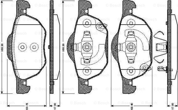 BOSCH 0 986 TB2 873 - Гальмівні колодки, дискові гальма autozip.com.ua