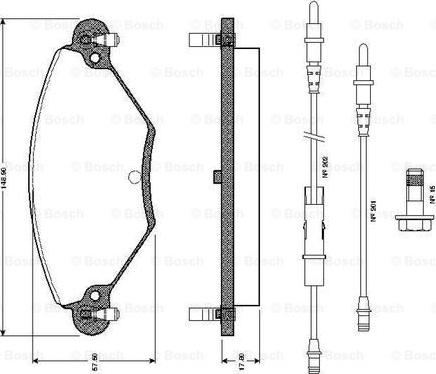 BOSCH 0 986 TB2 399 - Гальмівні колодки, дискові гальма autozip.com.ua