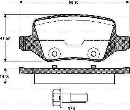 BOSCH 0 986 TB2 391 - Гальмівні колодки, дискові гальма autozip.com.ua