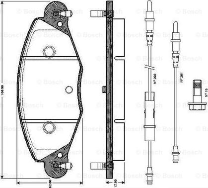 BOSCH 0 986 TB2 398 - Гальмівні колодки, дискові гальма autozip.com.ua