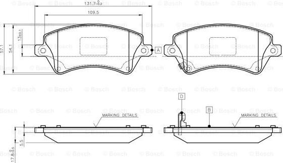 BOSCH 0 986 TB2 397 - Гальмівні колодки, дискові гальма autozip.com.ua