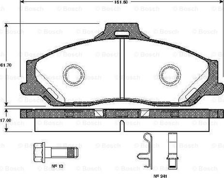 BOSCH 0 986 TB2 361 - Гальмівні колодки, дискові гальма autozip.com.ua