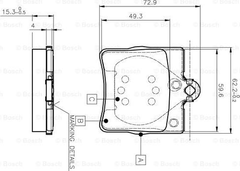 BOSCH 0 986 TB2 334 - Гальмівні колодки, дискові гальма autozip.com.ua